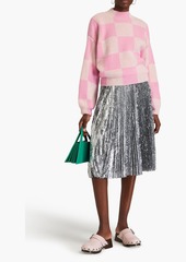 Stine Goya - Adonis checked jacquard-knit turtleneck sweater - Pink - M