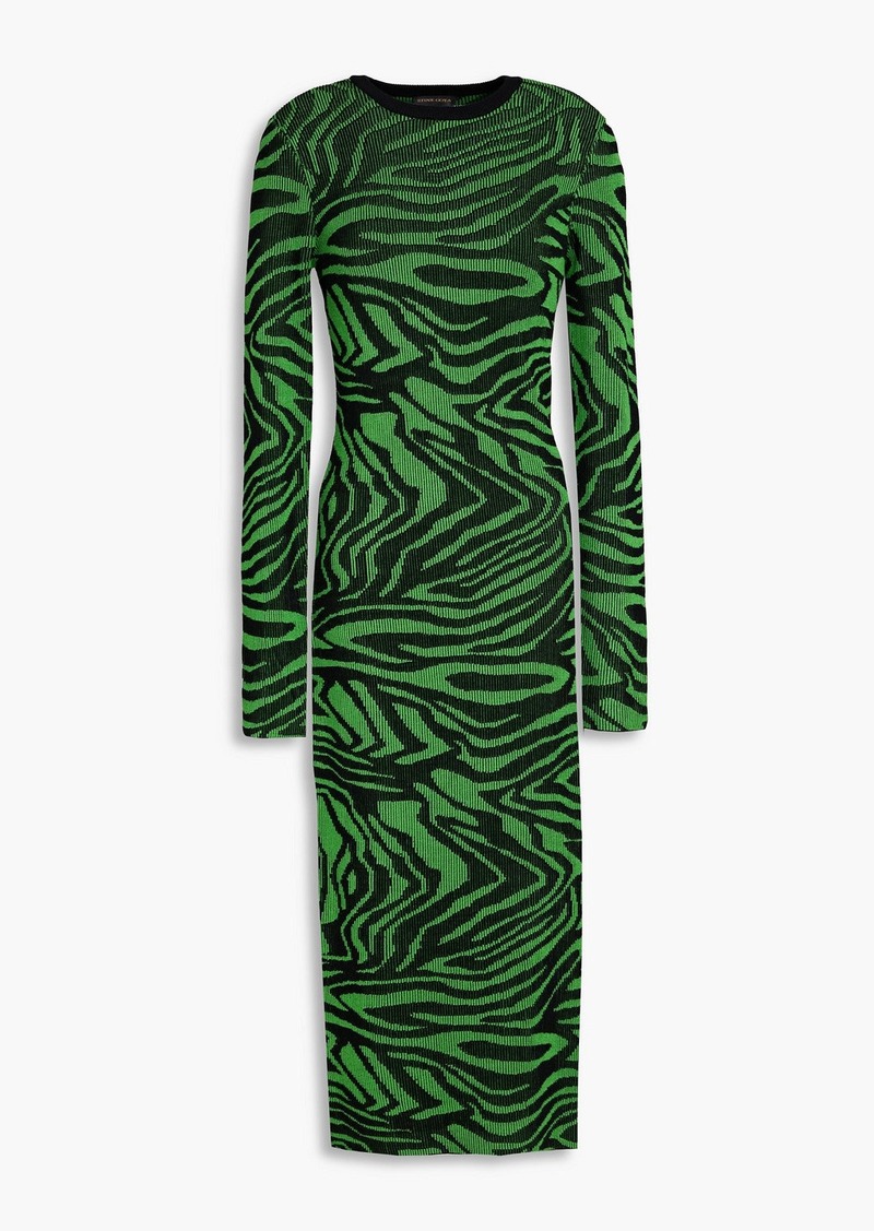 Stine Goya - Chiara ribbed jacquard-knit midi dress - Green - S