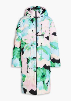 Stine Goya - Quilted printed shell hooded coat - Pink - M