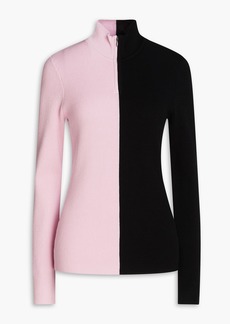 Stine Goya - Sylvie two-tone ribbed-knit half-zip sweater - Pink - XXS