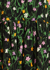 Stine Goya - Ursi gathered floral-print crepe midi dress - Black - S