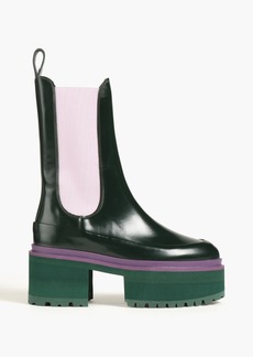 Stine Goya - Viola Eloise leather platform Chelsea boots - Green - EU 39