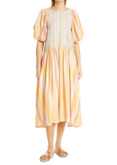 Stine Goya Amelia Stripe Puff Sleeve Dress in 2024 Sunset And Lime Stripe at Nordstrom
