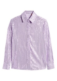 Stine Goya Edel Sequin Stripe Button-Up Shirt