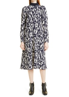 Stine Goya Evina Long Sleeve Dress in Navy Abstract Landscape at Nordstrom