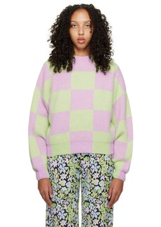 Stine Goya Green & Pink Adonis Crewneck Sweater
