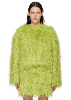 Stine Goya Green Genesis Faux-Fur Jacket