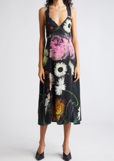 Stine Goya Jodie Floral Open Back Midi Dress