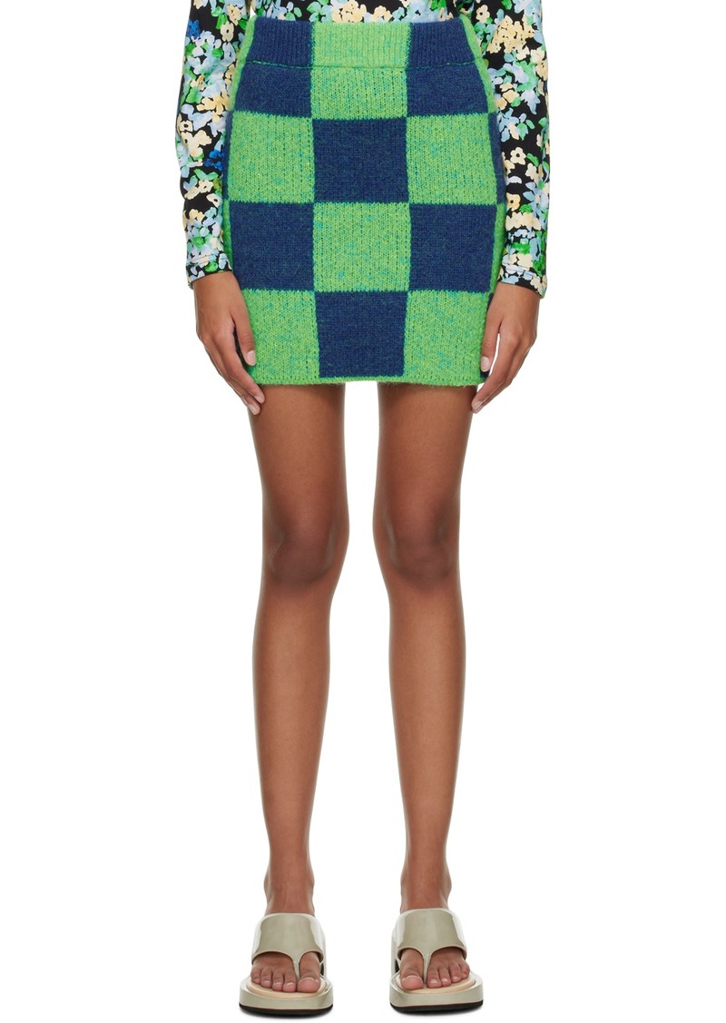 Stine Goya Navy & Green Andria Mini Skirt