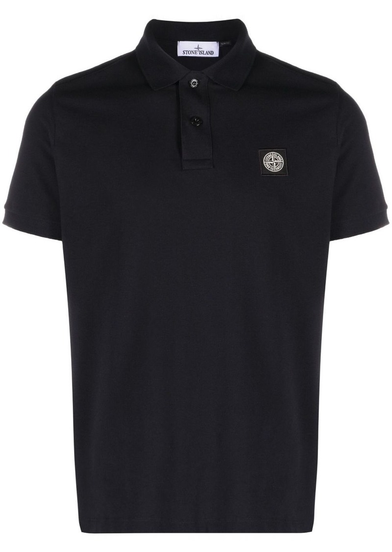 Stone Island Compass logo-embroidered cotton polo shirt