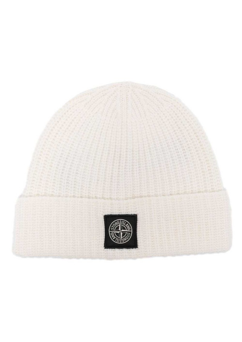 Stone Island Compass-motif ribbed-knit beanie