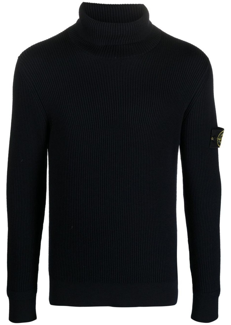 Stone Island Compass-patch roll-neck jumper