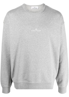 Stone Island embroidered-logo cotton sweatshirt