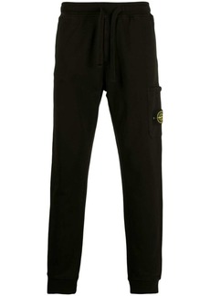 Stone Island logo-embroidered cotton track pants