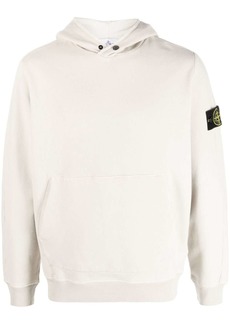 Stone Island logo-patch cotton hoodie