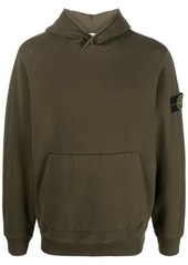 Stone Island logo-patch cotton hoodie