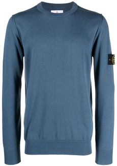 Stone Island logo-patch crew neck sweatshirt