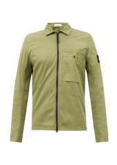 Stone Island - Logo-patch Cotton-blend Twill Overshirt - Mens - Green