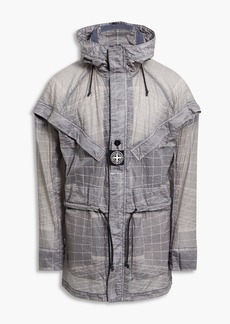Stone Island - Printed crinkled-shell hooded jacket - Gray - M