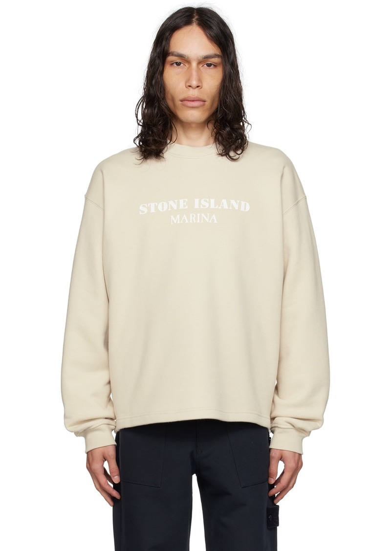 Stone Island Beige Bonded Sweatshirt