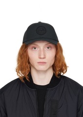 Stone Island Black Embroidered Cap