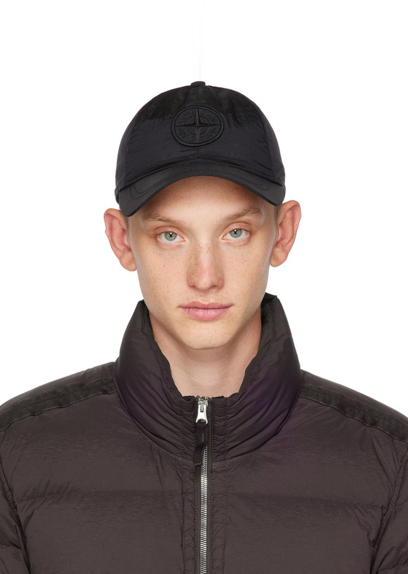 Stone Island Black Embroidered Cap