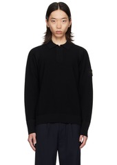 Stone Island Black Half-Zip Polo