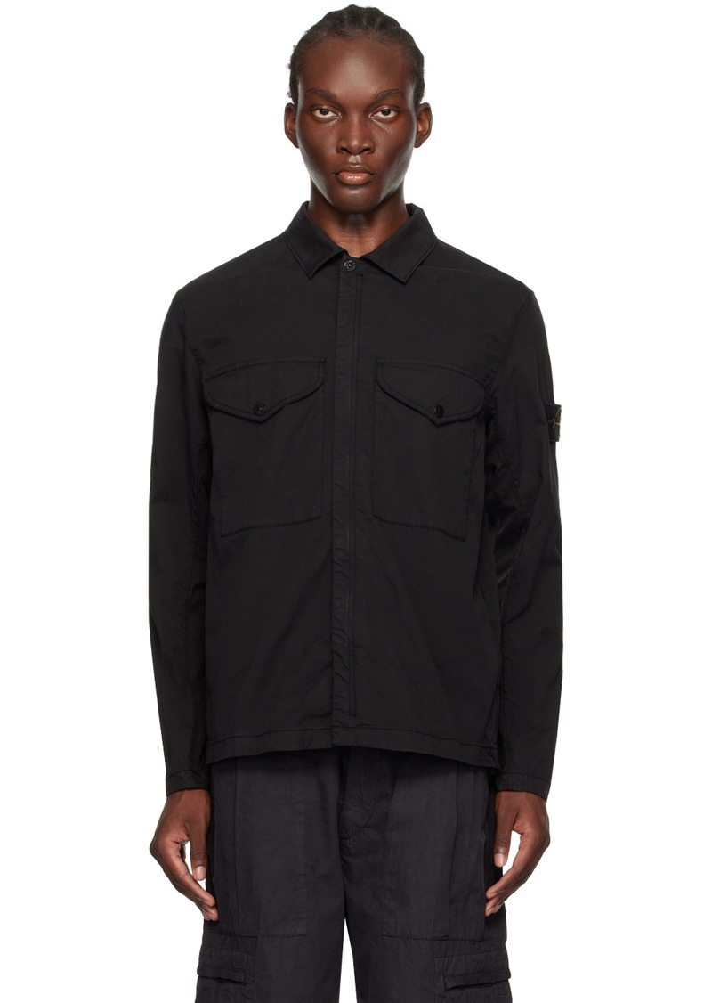 Stone Island Black Logo Patch Shirt