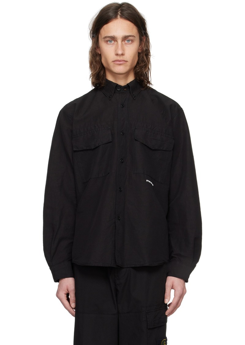 Stone Island Black Spread Collar Shirt