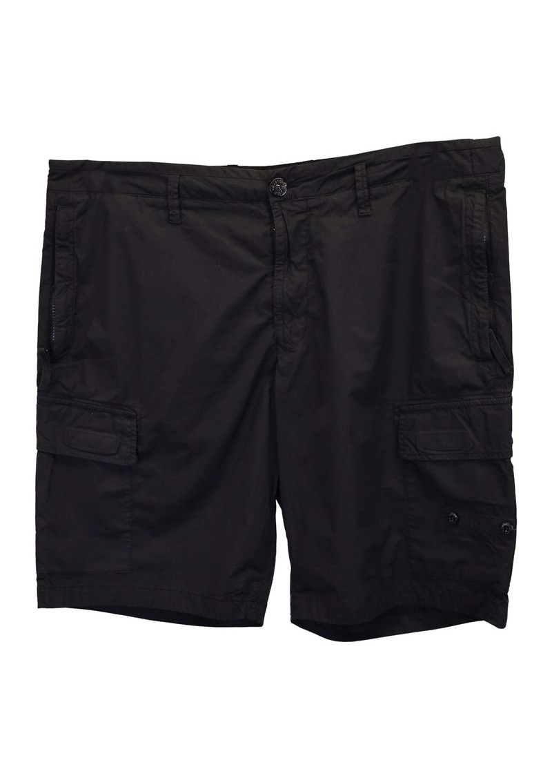 Stone Island Cargo Shorts in Black Cotton