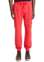 Stone Island Cotton Fleece Cargo Joggers in Red at Nordstrom