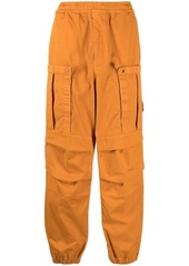 STONE ISLAND ELASTICATED BAND LOOSE CARGO TROUSERS IN BROKEN TWILL COTTON