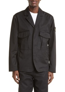Stone Island Gabardine Workwear Jacket in Black at Nordstrom