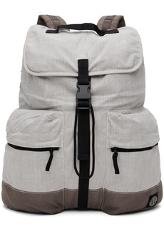 Stone Island Gray Drawstring Backpack