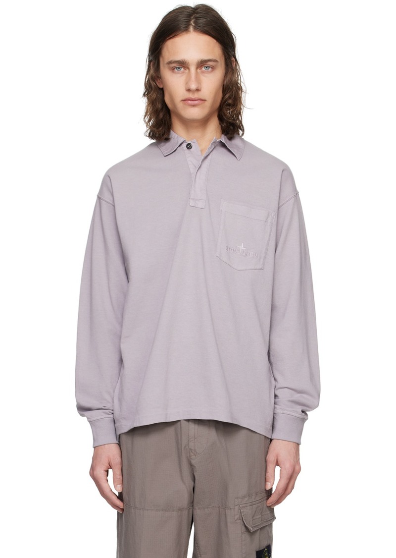 Stone Island Gray Embroidered Polo