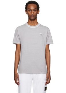 Stone Island Gray Fissato Garment-Dyed T-Shirt
