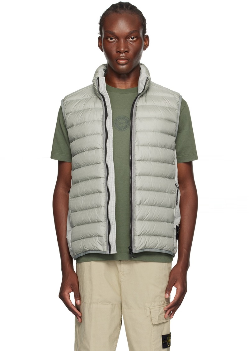 Stone Island Gray Quilted Down Vest