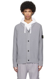 Stone Island Gray Shawl Collar Cardigan