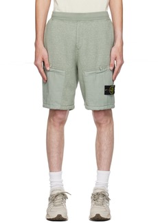 Stone Island Green Mock-Fly Shorts