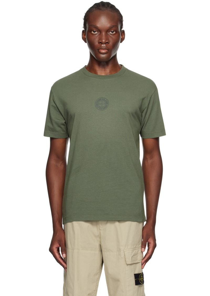 Stone Island Green Printed-Logo T-Shirt