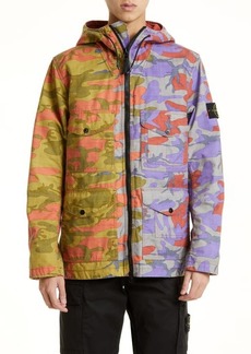 Stone Island Heritage Camo Nylon Ripstop Hooded Jacket in Brick Red at Nordstrom