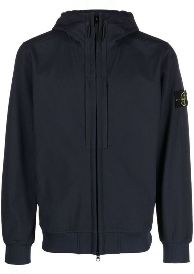 STONE ISLAND HOODED JACKET SOFT SHELL-R_e.dye® TECHNOLOGY IN RECYCLED POLYESTER