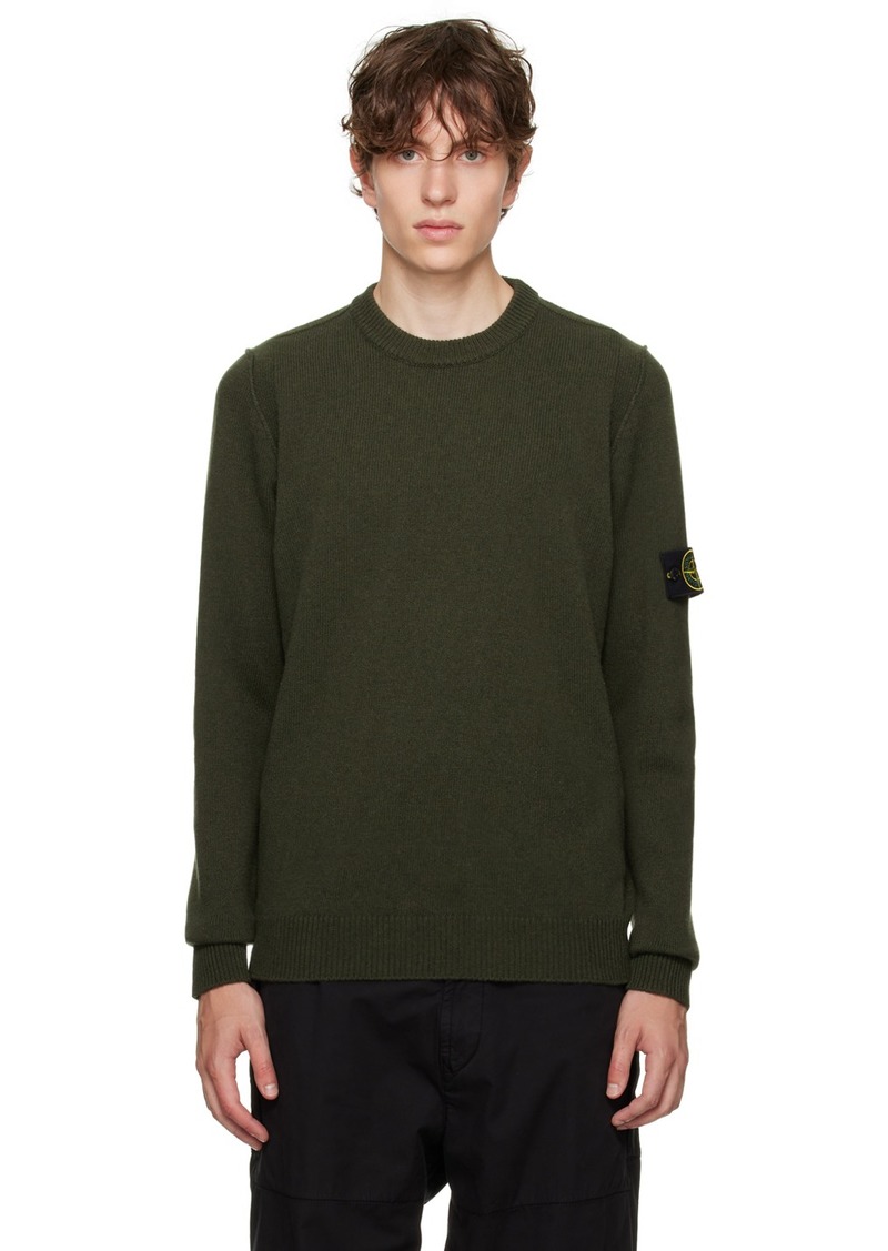 Stone Island Khaki Crewneck Sweater