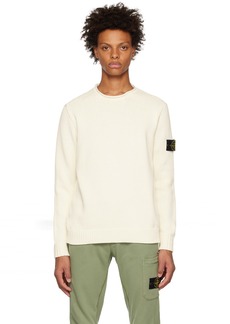 Stone Island Off-White Crewneck Sweater