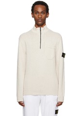 Stone Island Off-White Half-Zip Sweater