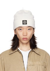 Stone Island Off-White Knitted Badge Beanie