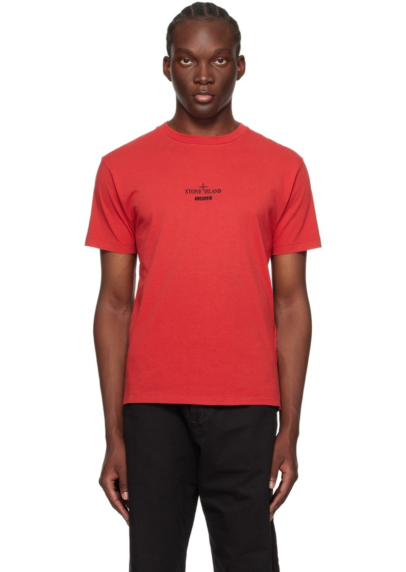 Stone Island Red 'Archivio' T-Shirt