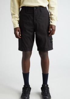 Stone Island Regular Fit Stretch Cotton Cargo Bermuda Shorts
