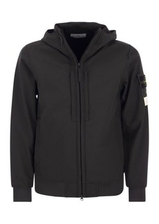 STONE ISLAND SOFT SHELL-R_e.dye® Lightweight jacket with hood