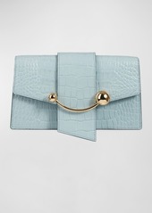 Strathberry Crescent Croc-Embossed Leather Crossbody Bag
